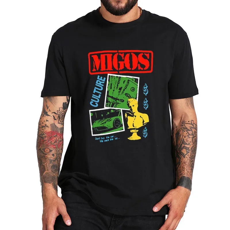 

Migos Culture 3 T Shirt American Hip Hop Trio Rappers T-Shirt Homme High Quality Premium Cool Camiseta