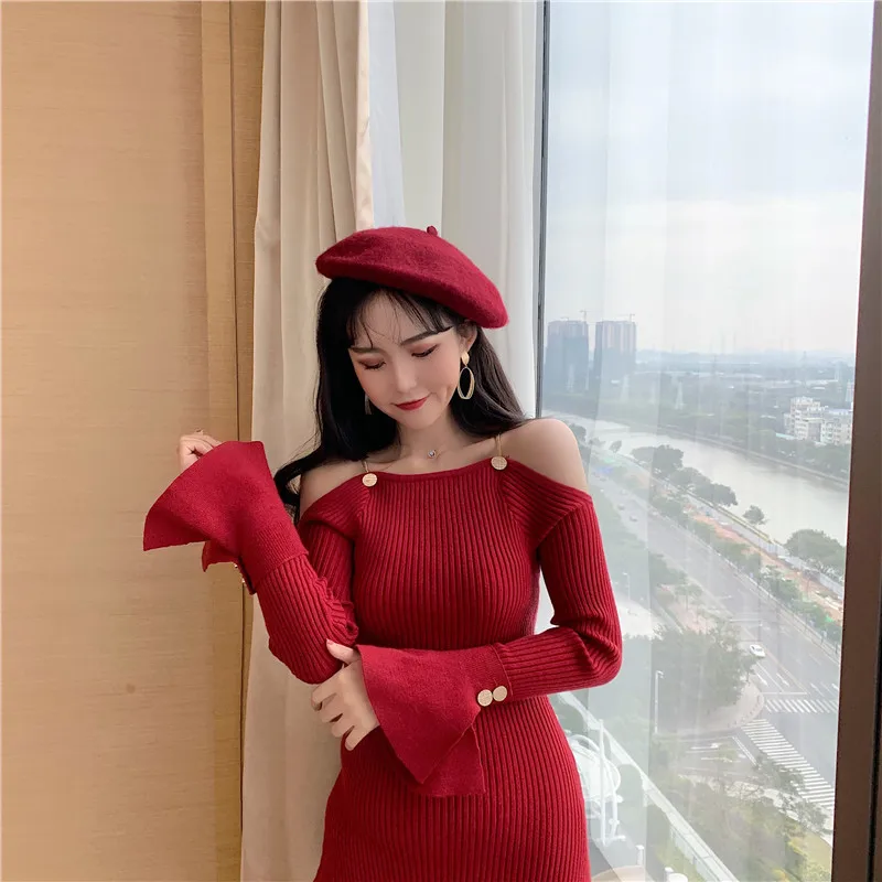 Сексуальное платье китайское шикарное однотонное черное красное Vestido с