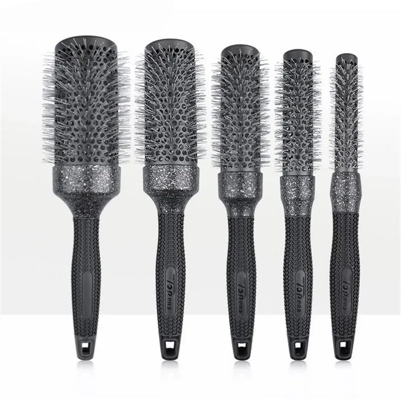 

5 Sizes Professional Salon Styling Tools Round Hair Comb Hairdressing Curling Hair Brushes Nylon Ceramic Iron Tube Round Comb 30