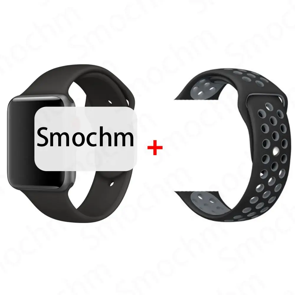 Smochm IWO 8 Plus DIY новые умные часы Bluetooth 1:1 Series 4 Беспроводное зарядное устройство MTK2502 обновлено для Apple Watch iPhone Android - Цвет: Black and BlackGrey