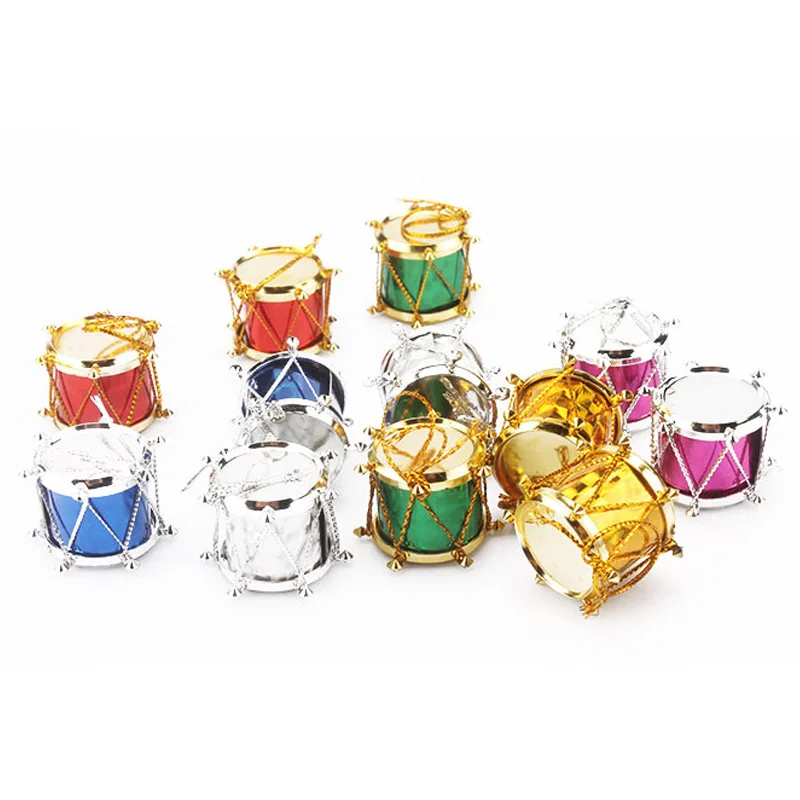 

12pcs Christmas Mini Drum Hanging Pendants, Christmas Glitter Mini Drum Ornaments,Christmas Tree Hanging Ornaments for Dorm Bar