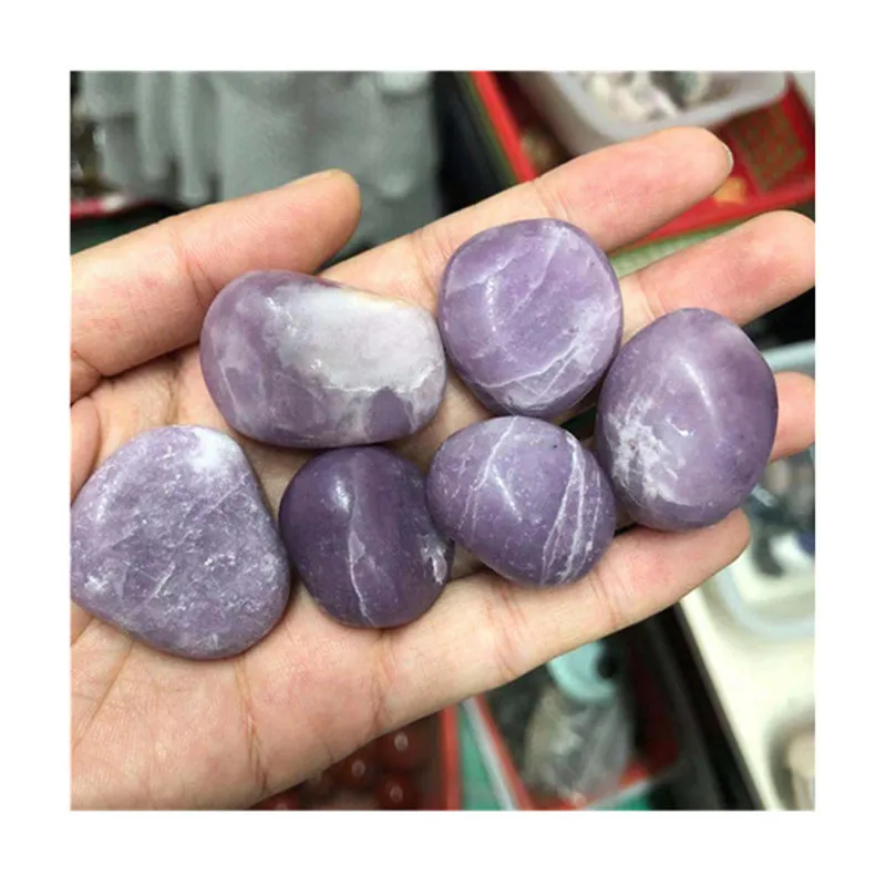 

Natural Polished Lepidolite Tumbled Crystals Healing Stones For Sale