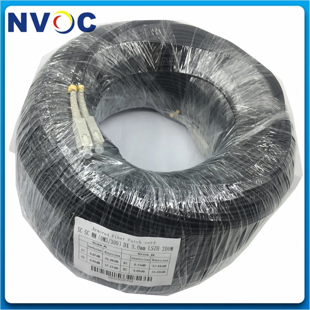 200 м 2-жильный LC SC ST FC SM MM OM1 OM2 OM3-300 2C SC/UPC-SC/UPC открытый бронированный LSZH