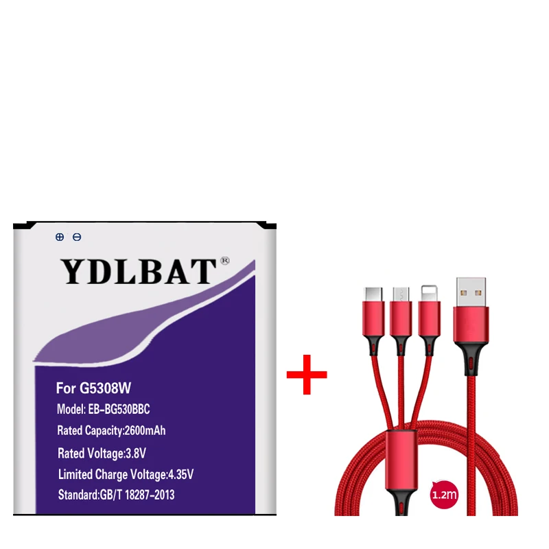YDLBAT 2600mAh EB-BG530BBC аккумулятор для Samsung Galaxy Grand Prime J3 2016 G5308W G530 g5306 G530FZ G530H G531h G531F G513M G5500 |