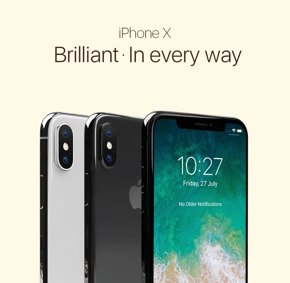 Разблокированный Apple iPhone X Hexa Core 3 Гб ram смартфон 5," 4G LTE 12MP двойная задняя камера распознавание лица 64 Гб/256 Гб мобильный телефон