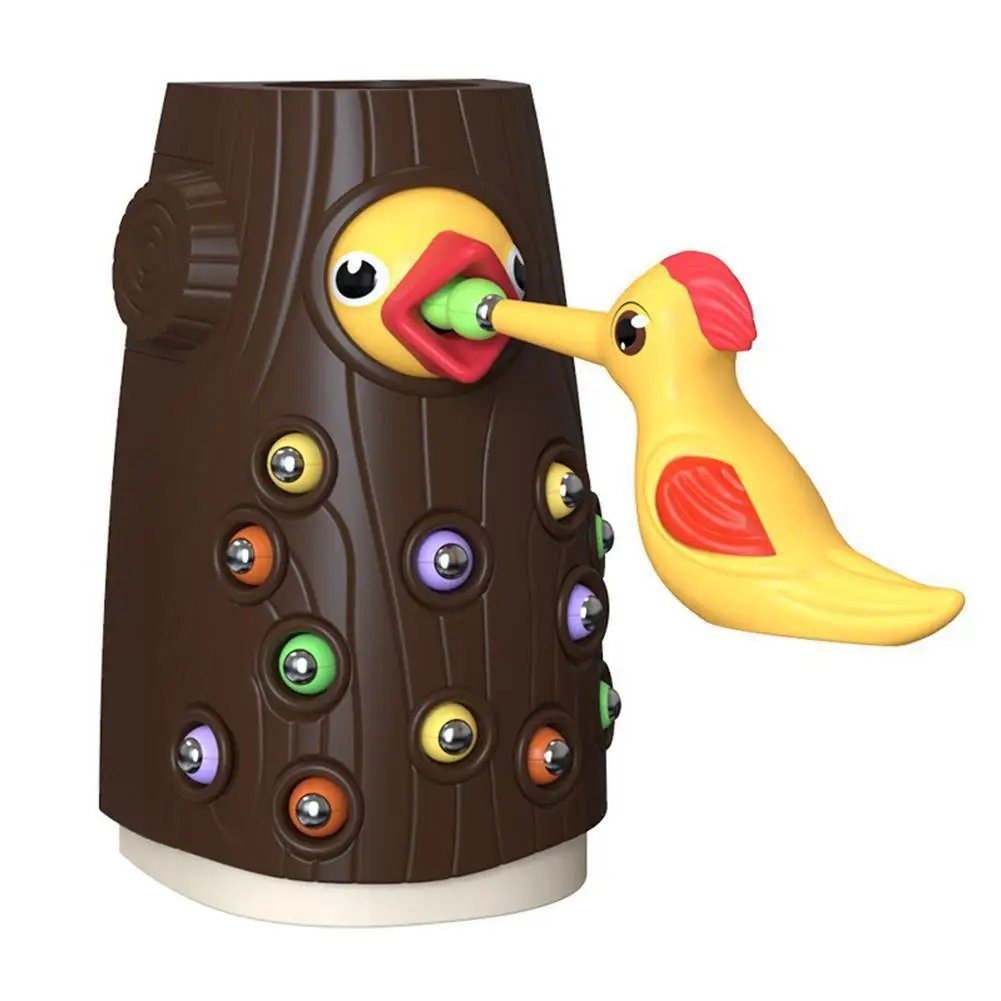 

Educational Toys For Children Woodpecker Catch Worm Toys Kids Magnetic Fishing Game Set Baby Intelligence Developing Toys
