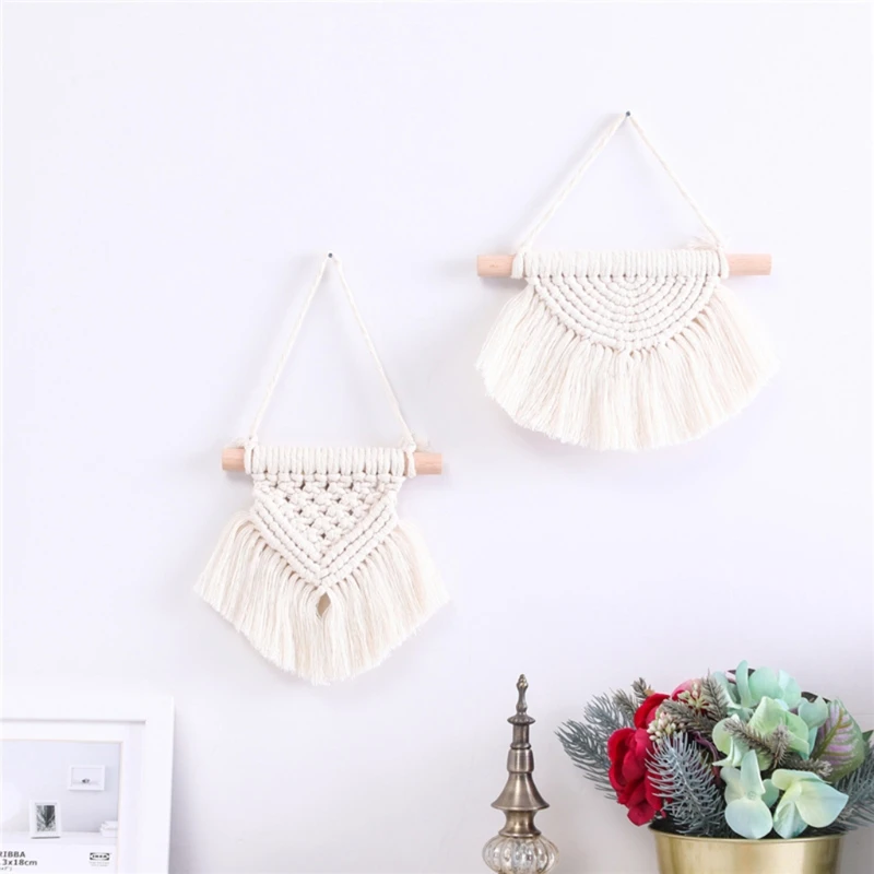 Скандинавский Плетеный макраме ручной работы богемный полукруглый настенный