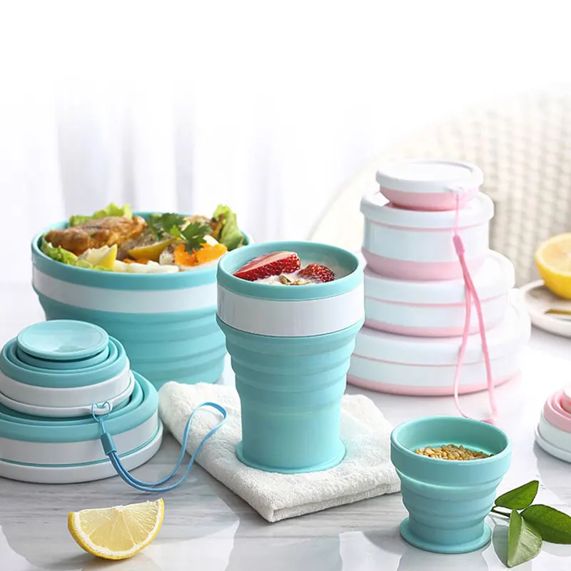 

Folding Silicone Cup Portable Water Cup Bowl Foldable Bowl Drinking Cup Travel Outdoor Silicone Bowl Children's Mouthwash Cup
