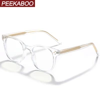 peekaboo tr90 glasses women ultralight transparent anti blue light square eyeglasses for men computer green brown unisex