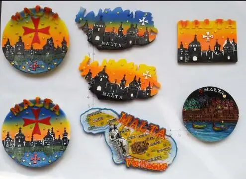 3D магниты на холодильник ручная роспись панорамный вид карта Мальты магнитные
