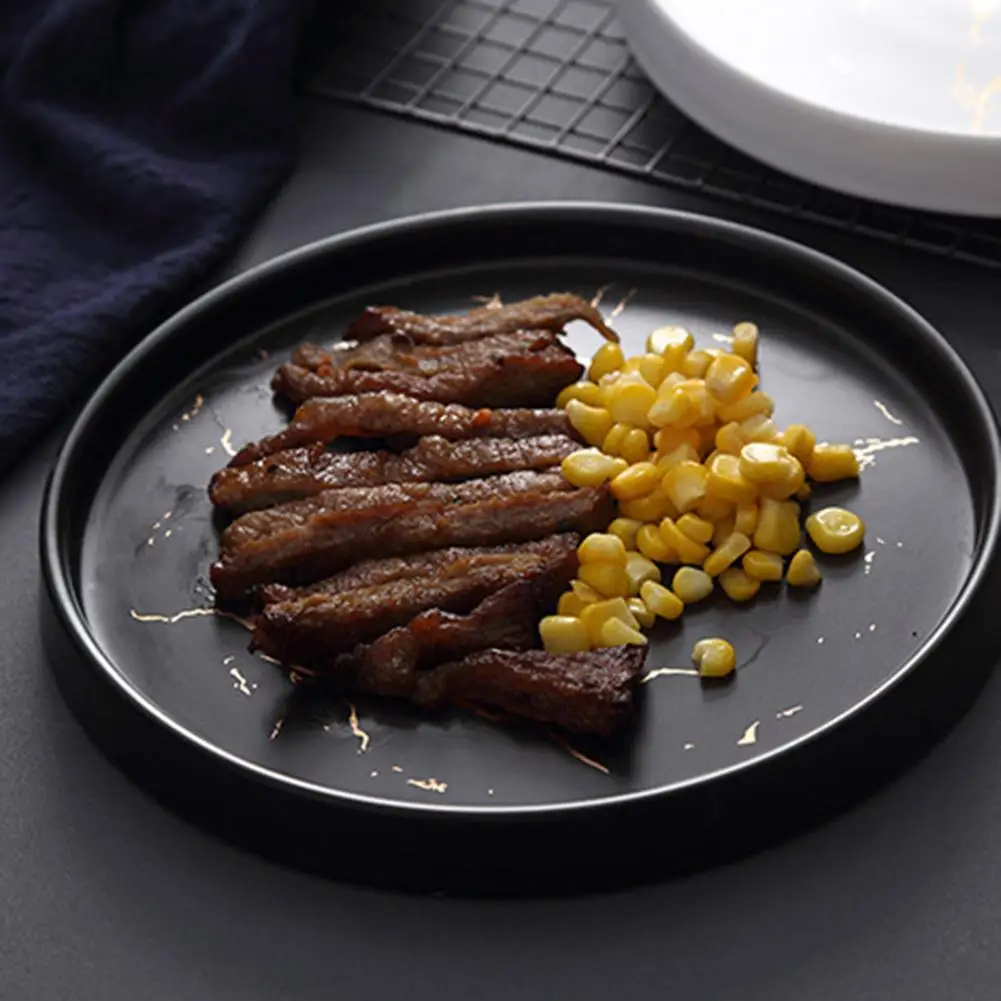 Мраморная тарелка в скандинавском стиле домашнее керамическое блюдо вестерн для