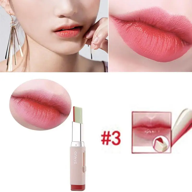 Новый V-образный режущий двухцветный ТИНТ губная помада градиентный цвет бальзам