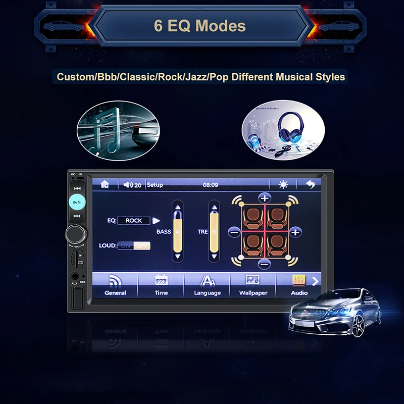 Автомобильный Радио HD " сенсорный экран стерео 2 Din Bluetooth FM ISO мощность SD USB Aux вход для IPhone Mp5 плеер нет или с камерой