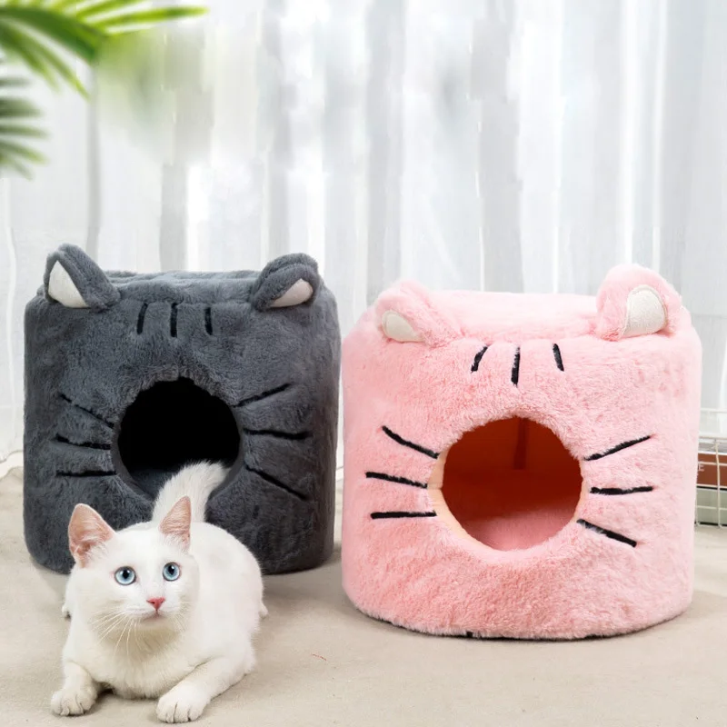 

Cartoon Cat Bed House Kennel Nest Pet Cat Tent Dogs Bed Warm Dog House Cushion Sofa mat Bed cat Pet Products cama gato