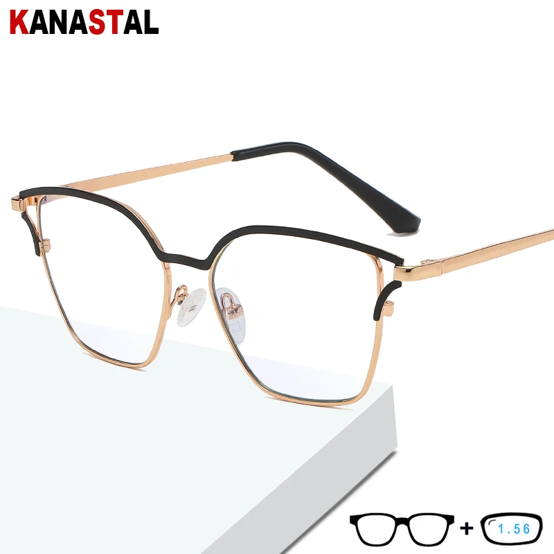 

Women Anti Blue Light Blocking Glasses Metal Butterfly Eyeglasses Frames Eyewear Prescription Myopia Hyperopia Reading Glasses