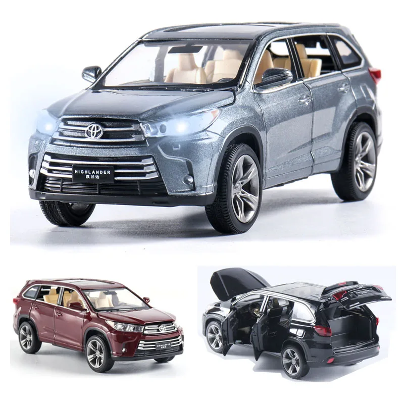 1:32 модель автомобиля Toyota Highlander литая Игрушечная из сплава детские игрушки