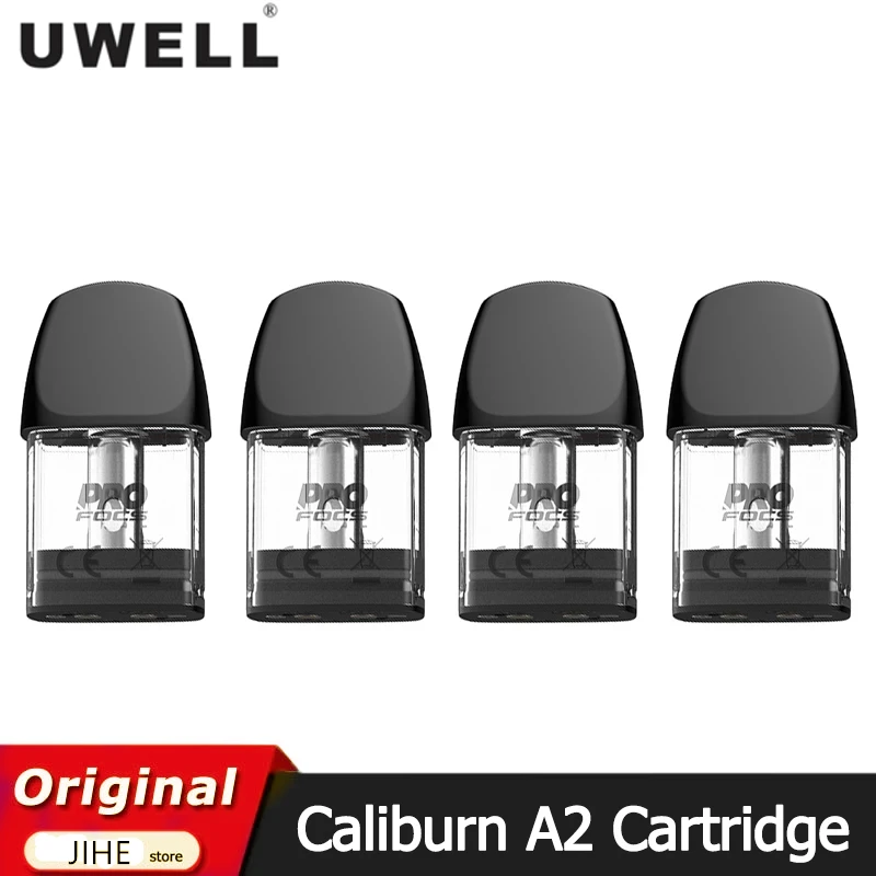 

4pcs/lot Original Uwell Caliburn A2 Pod 2ml Cartridge Tank Fit UN2 Meshed-H 0.9ohm Coil For E Cigarette Caliburn A2 Pod Vape Kit