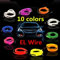 el wire neon light novelty light neon led lamp flexible rope tube led strip string light car decoration with 6mm sewing