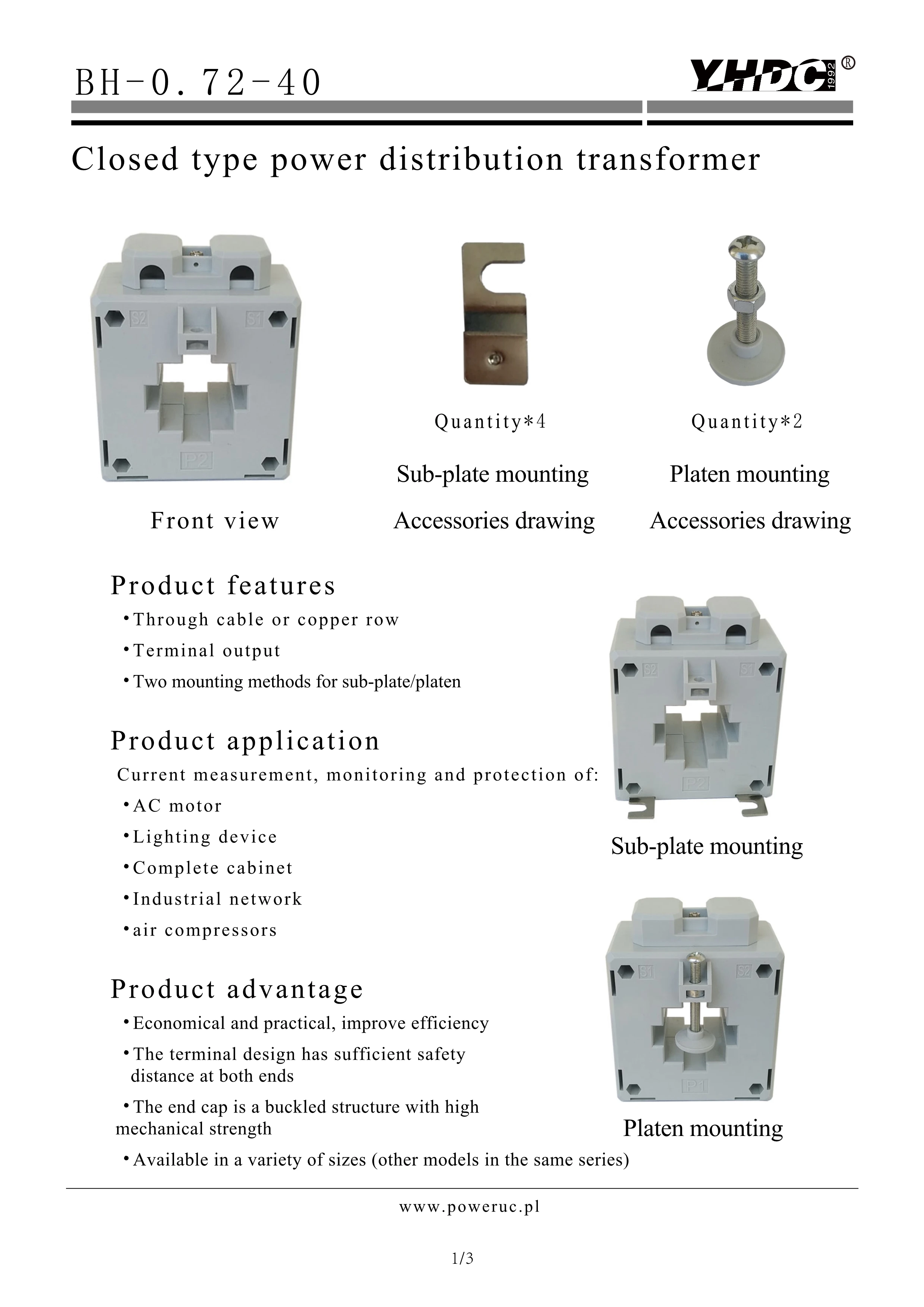 Бесплатная доставка портативный трансформатор переменного тока YHDC на входе 40 мм