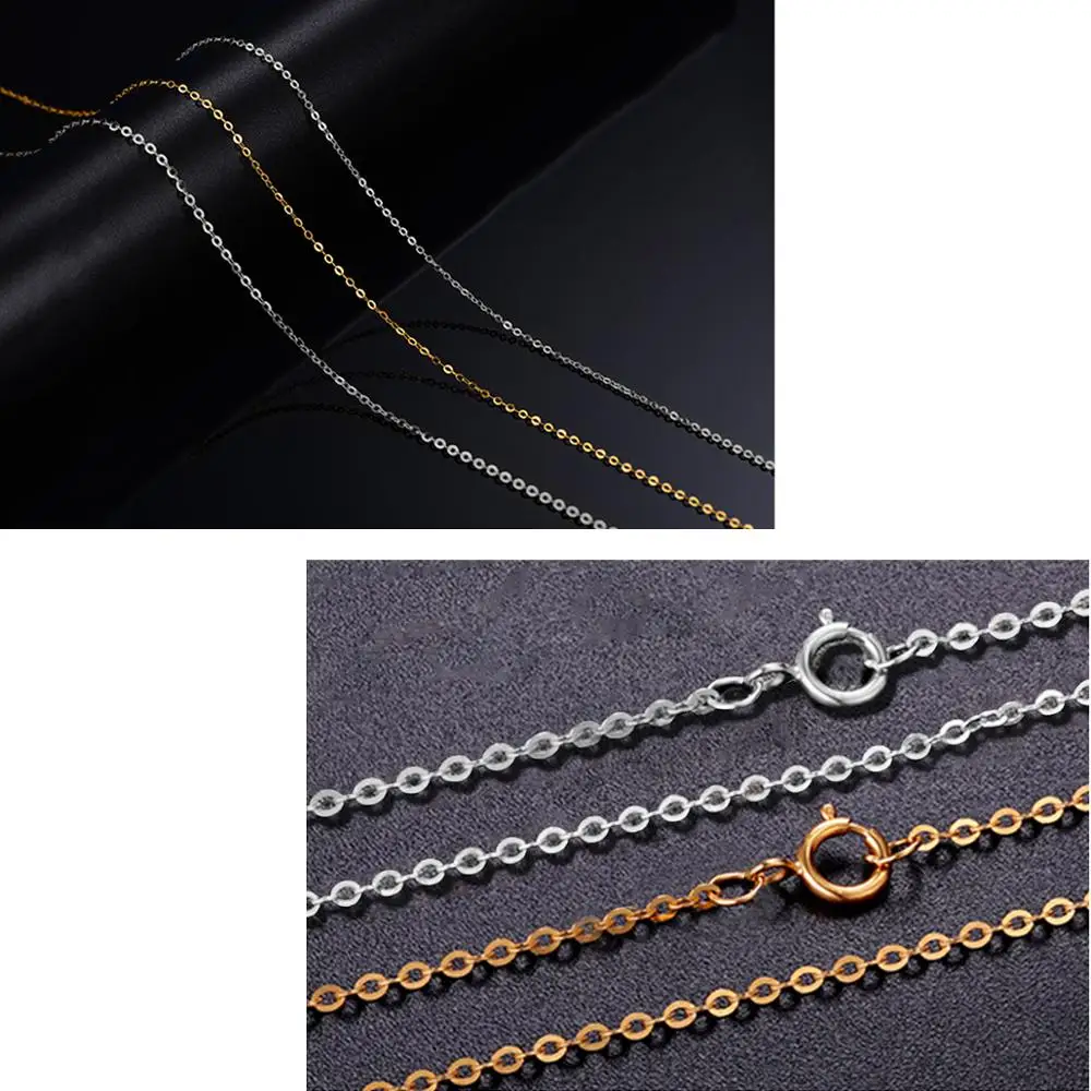 

Szjinao Real 925 Sterling Silver Necklace Fine Jewelry Silver Gold Color Adjustable Easy Match Chain For Women High Quality 2020