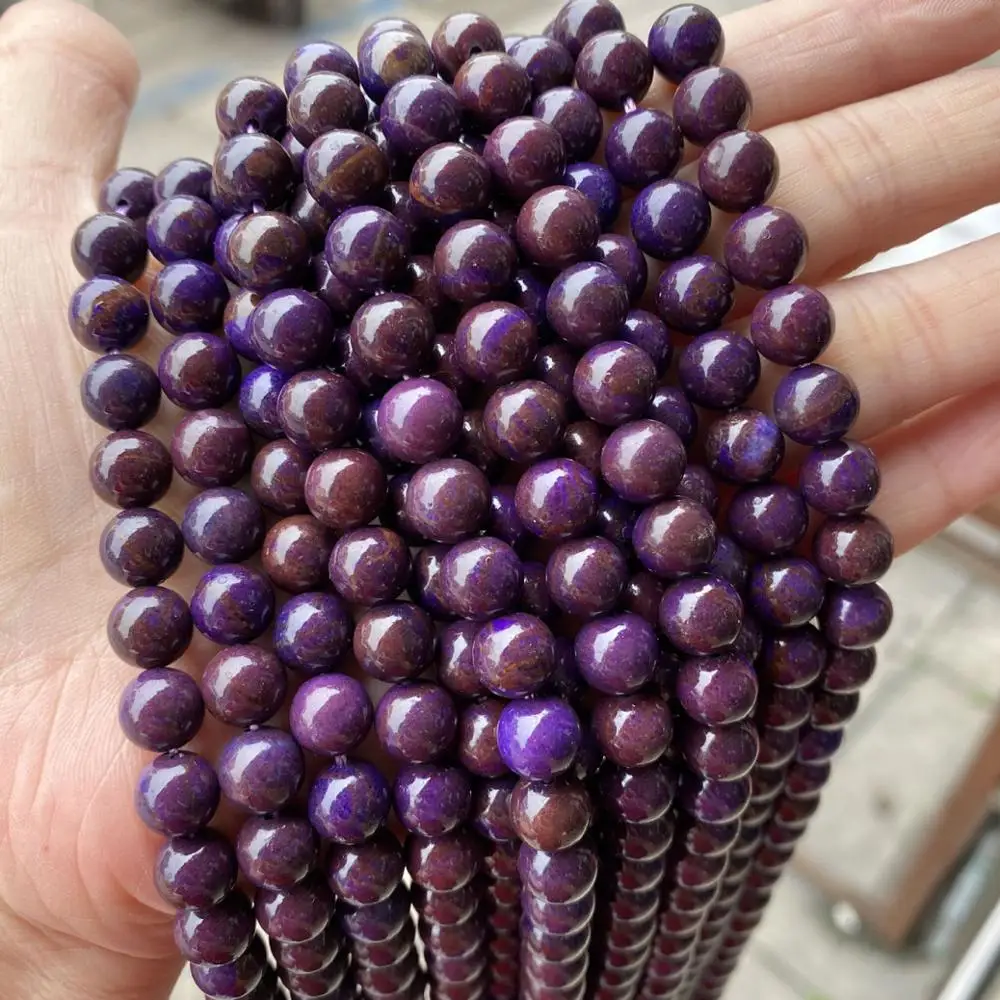 

4/6/8/10mm Synthetic Sugilite Stone Beads For Jewelry Making DIY Round Loose Stone Beads Fit Bracelet Necklace Strand 15''