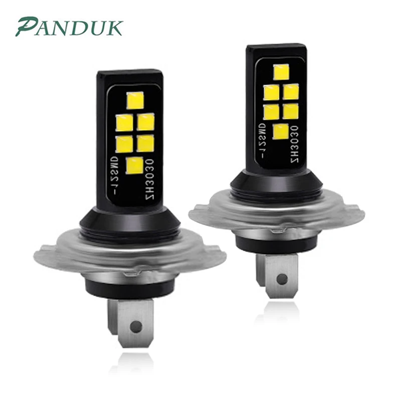 PANDUK 1 шт. ПК H11 H8 H4 светодиодный H1 H3 H7 9005 9006 HB4 3030 чипы туман светильник s лампы для