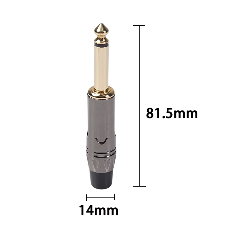 TC146 Gold-Plated 6.35 Mono Fever Guitar Cable Welding Plug Zinc Alloy Shell Adapter Good Contact Performance | Спорт и развлечения