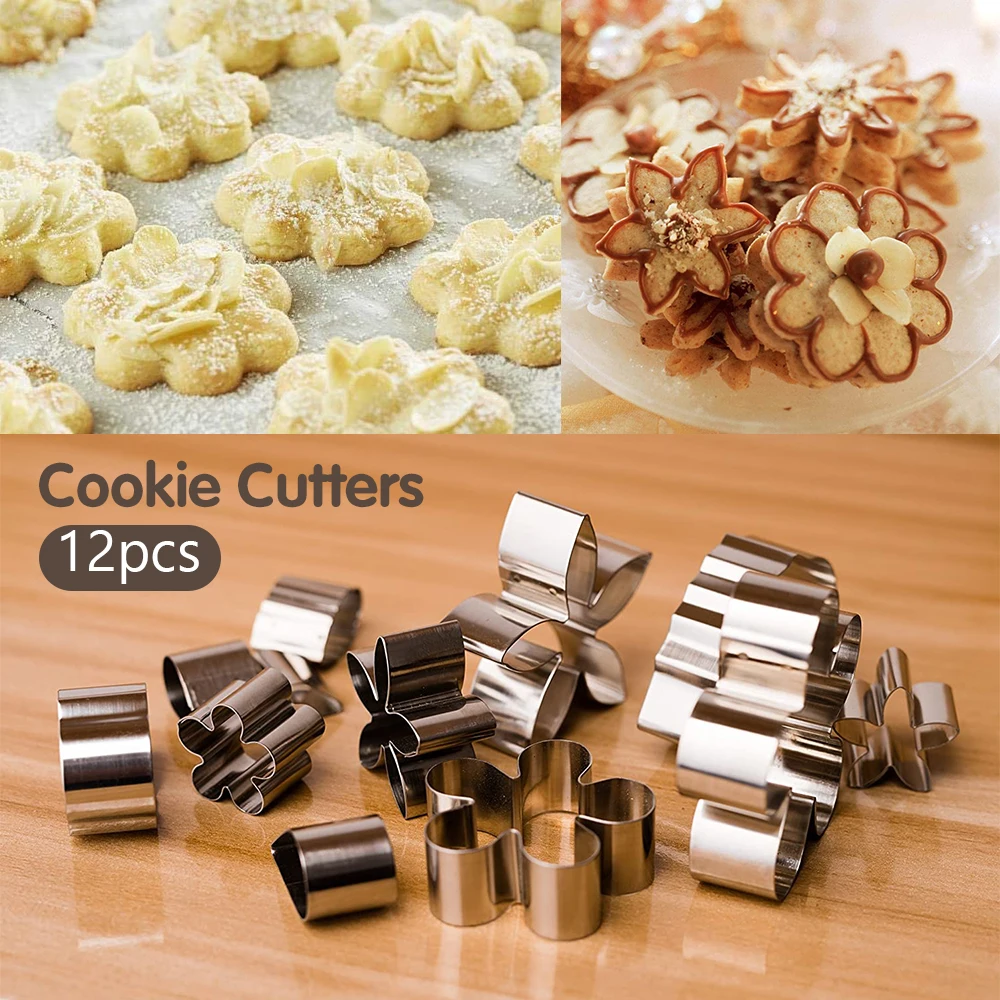 

12PCS Cookie Cutters Moulds Fondant Biscuit Pastry Cutter Mold DIY Cake Cookies Christmas Decorating Tools 304 Stainless Steel