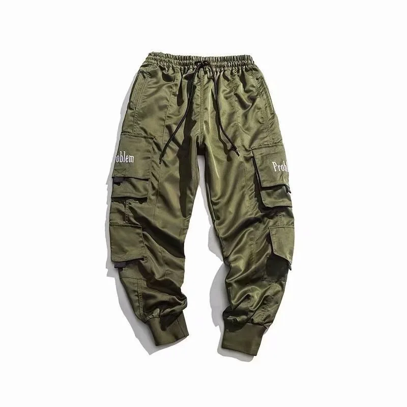 

Urban Style Cargo Harem Black Pants Mens Casual Joggers Pocket Letters Trousers Harajuku Streetwear Hip Hop Pants For Male