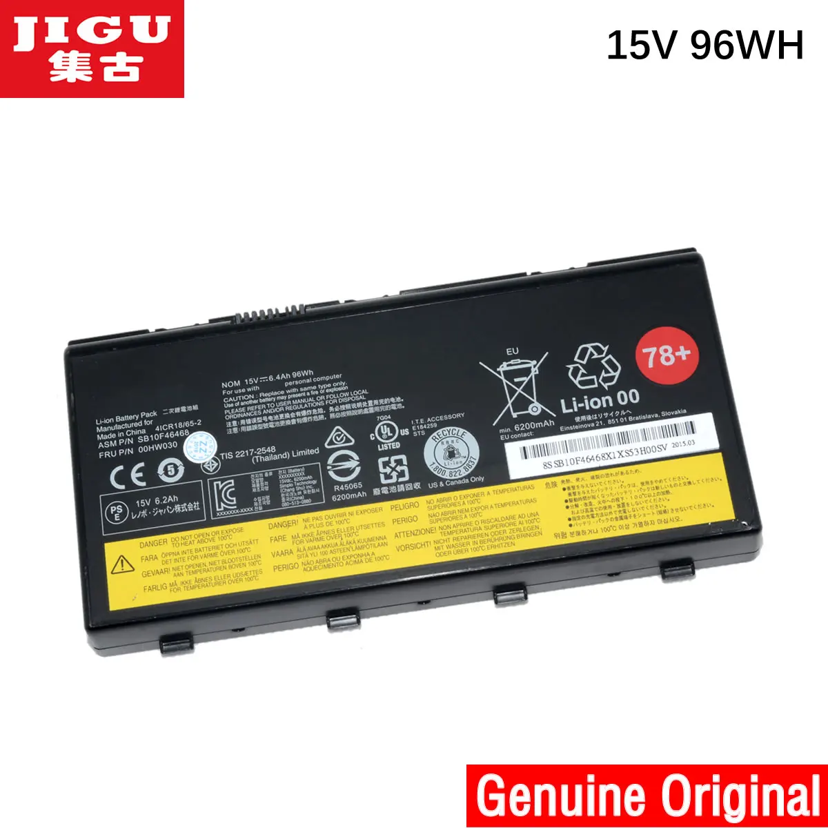 JIGU 15 в 96WH Оригинальный аккумулятор для ноутбука 00HW030 SB10F46468 Lenovo ThinkPad P70