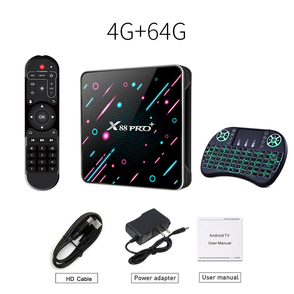 Android 9,0 9 Smart tv Box RK3368 Восьмиядерный процессор PowerVR G6110 GPU 4 Гб 4K Bluetooth 4,0 телеприставка - Цвет: with keyboad 64G