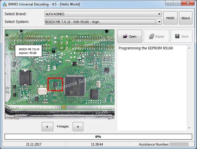IMMO Универсальное декодирование 4 5 EDC17/MED17/MEV17 EEPROM Checksum калькулятор Выкл
