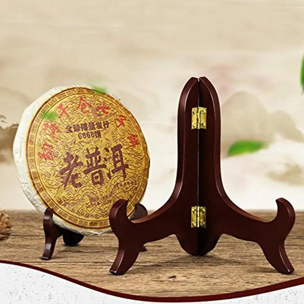 Деревянная складная регулируемая стойка для хранения декоративная тарелок чаши