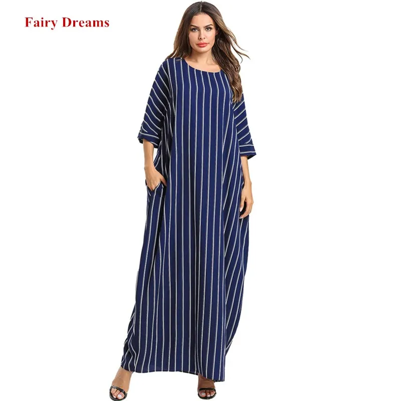 Длинное мусульманское платье для женщин абайя размера плюс мусульманская одежда