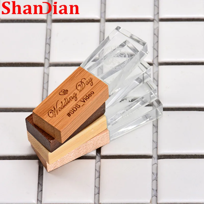 USB флеш накопитель SHANDIAN деревянный с кристаллами 8/16/32/64 ГБ|USB флэш-накопители| |