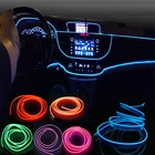 Автомобильный интерьер светодиодная декоративная лампа EL проводка неоновая полоса для авто Сделай Сам светильник окружающий свет USB атмосферный диод автомобильные аксессуары