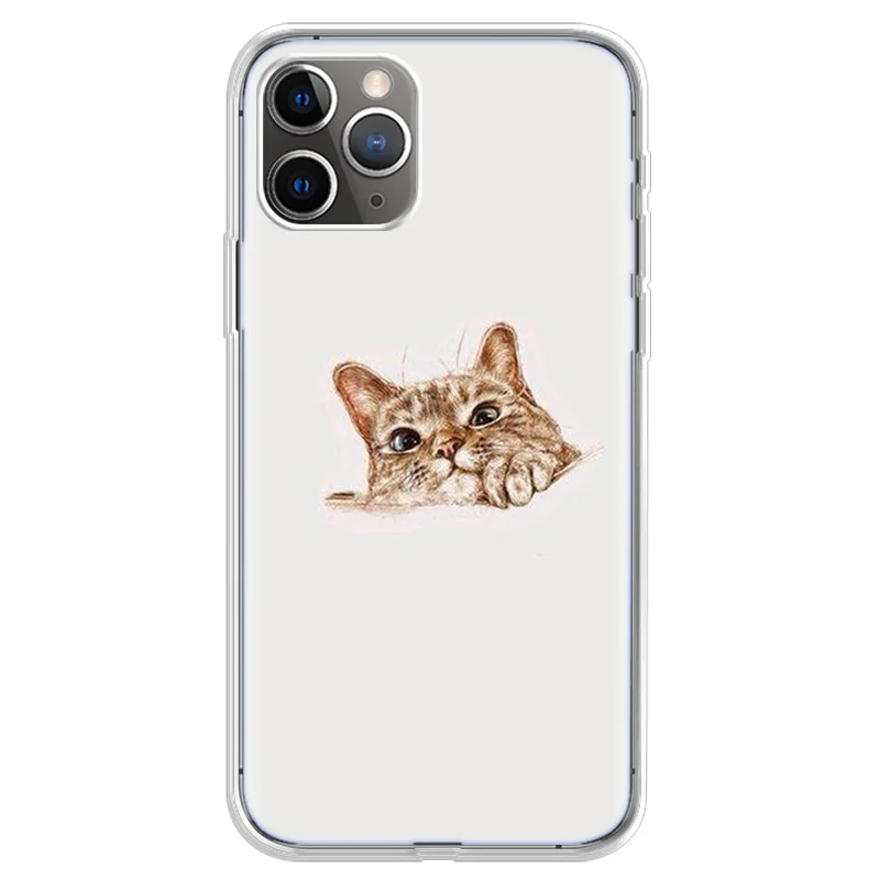 

Lazy Cat Case For iPhone 7 8 6 6S Plus 11 Pro Max 12 Mini XR X XS 5 5S SE 2020 Soft Silicone Back Cover Fundas Cases Luxury