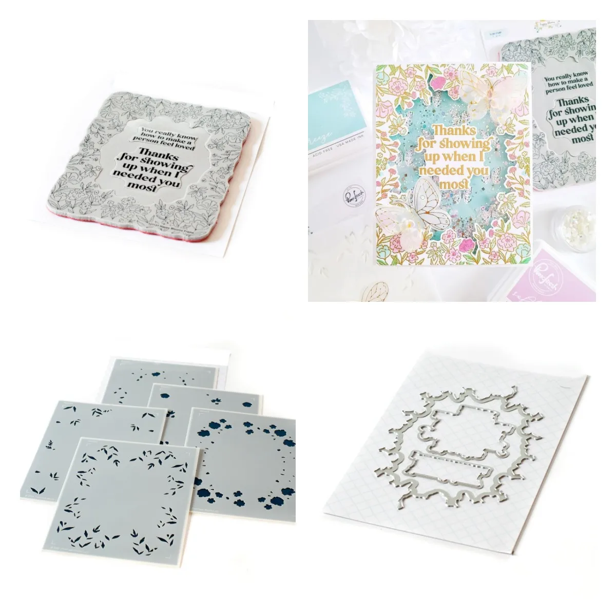 

HAPPY BLOOMS FRAME Metal Cutting Dies and Silicone Stamps Stencil for Scrapbooking Album Decoration Craft for DIY Greeting Card