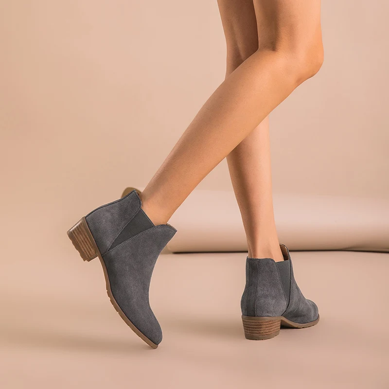 Женские ботинки Челси BeauToday весенне-Осенние эластичные из натуральной коровьей