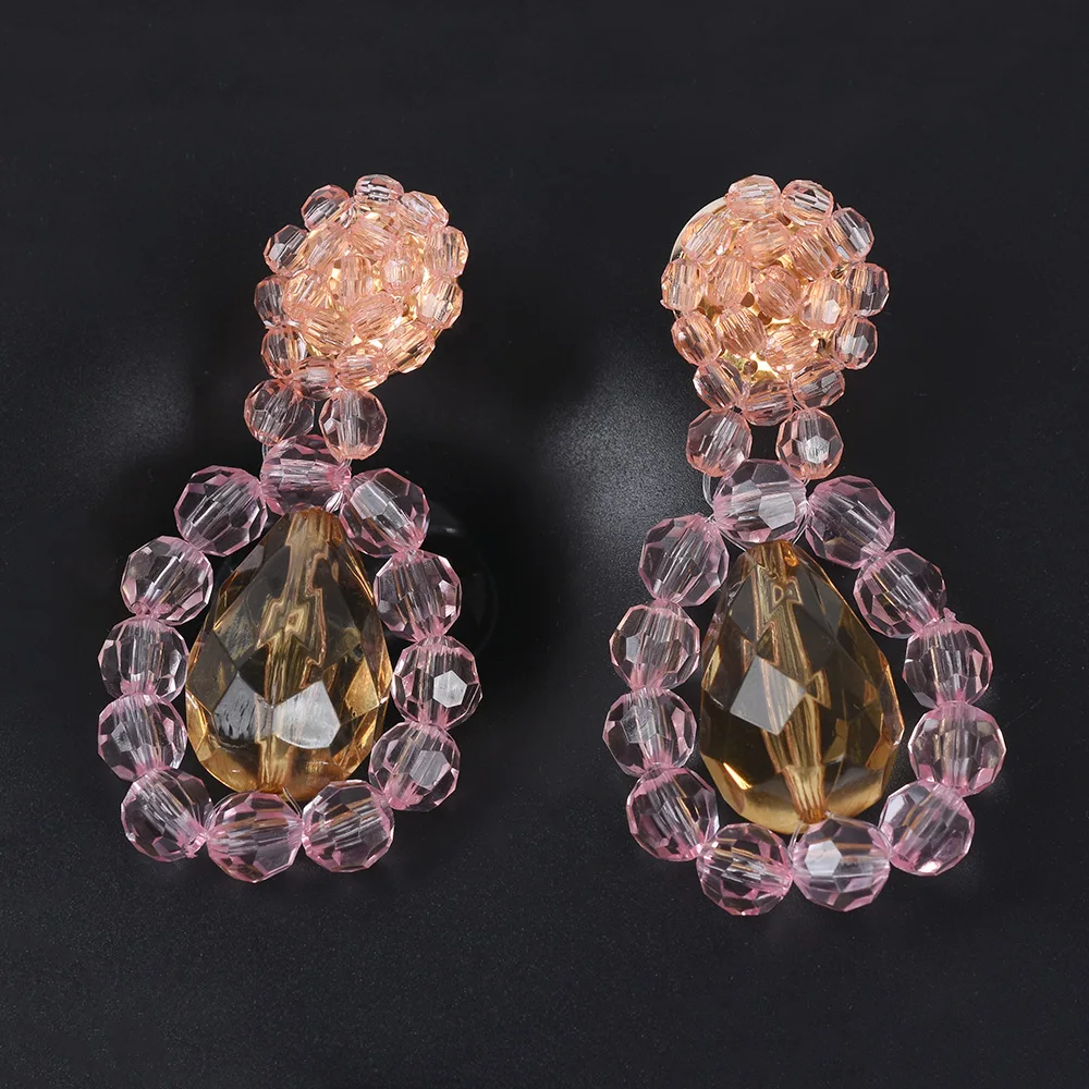 Boho Statement ZA серьги ювелирные изделия женские ручной работы пластиковые хрустальные бисерные DIY серьги женские большие длинные висячие серьги