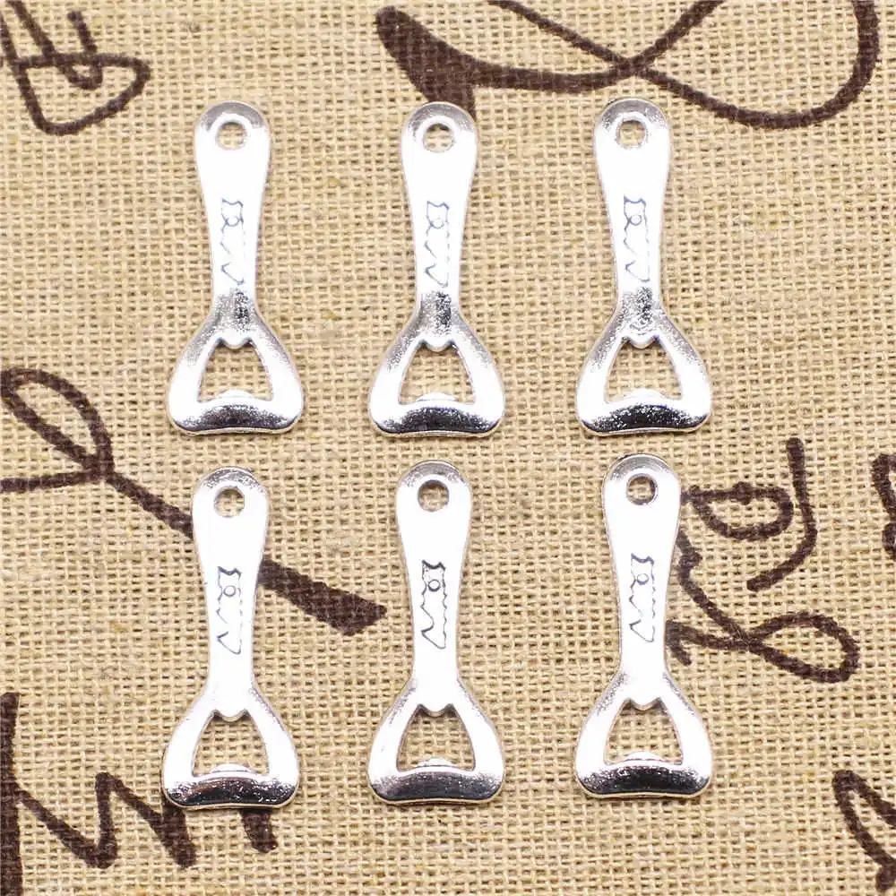 

Charms for jewelry making 20pcs 11x27mm antique silver color Corkscrew charms