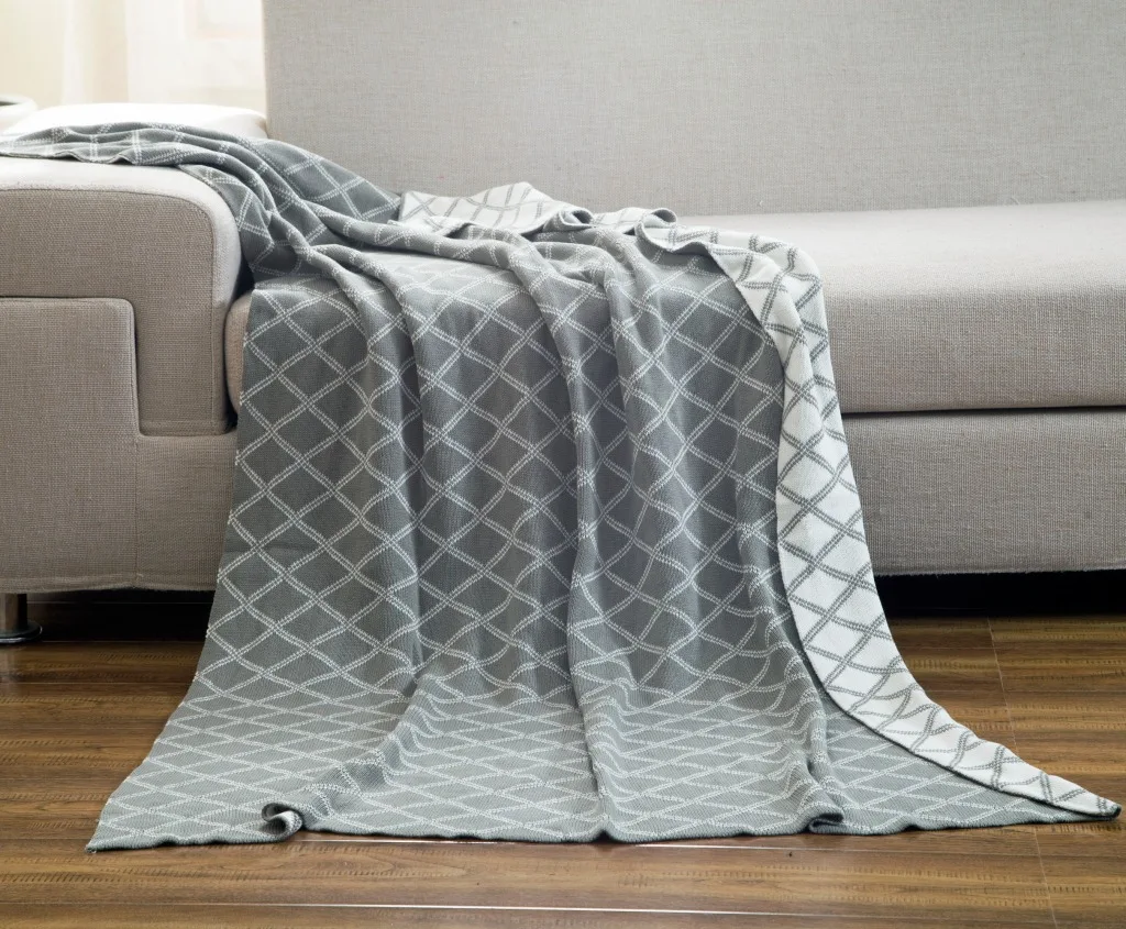 Geometric Pattern Knitted Blanket, Sofa, Car Blanket, Blanket, Photography Props, Double-sided Available (0)
