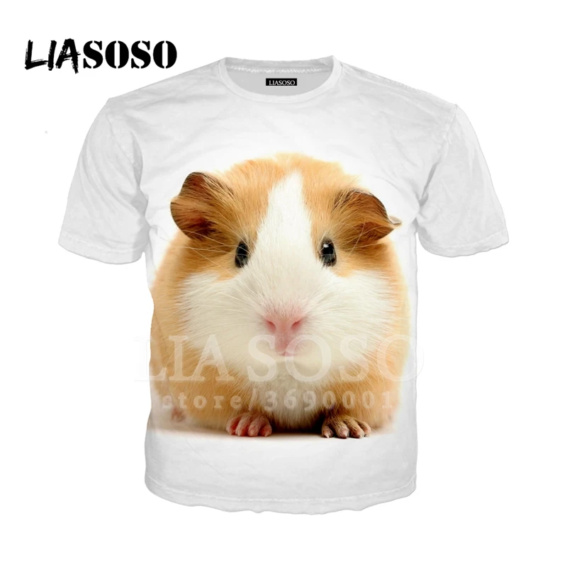 Мужские и женские футболки с 3D-принтом хомяка в виде морской свинки повседневные