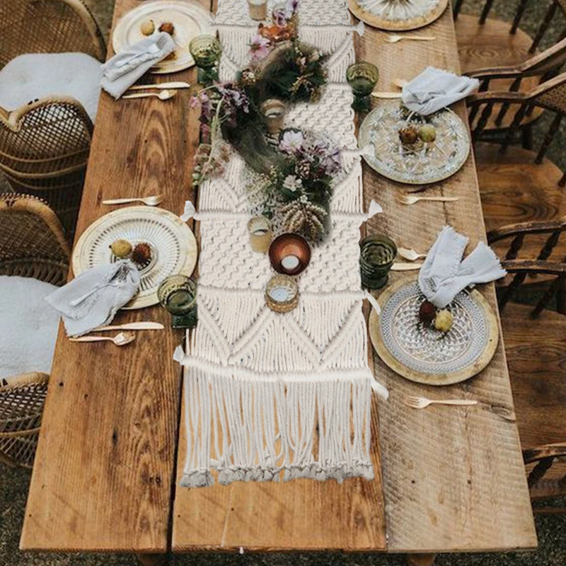 Хлопковая настольная дорожка для макраме в стиле бохо свадебные принадлежности
