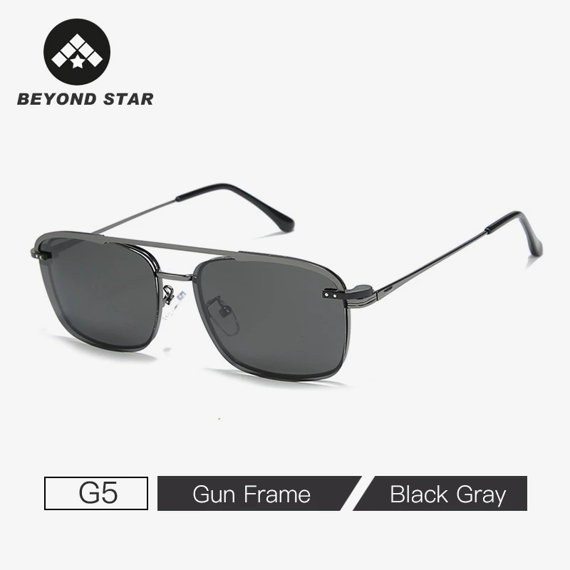G5 Black Gray BEYONDSTAR модные прямоугольный магнит клип мужские солнцезащитные очки бренд квадратный вождения прозрачные очки поляризационные для мужчин Gafas G2063 - Цвет линз: G5 Black Gray