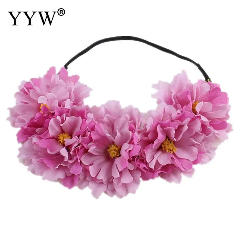 Свадебная вечеринка гирлянда пионы цветок повязка на голову Гавайи аксессуары