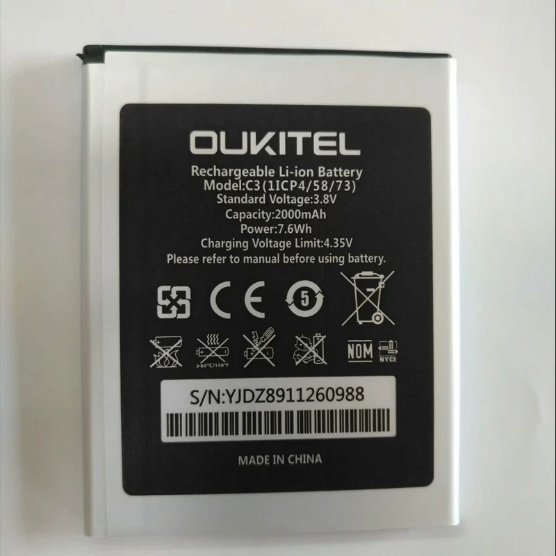 

В наличии 100% Оригинальная батарея для Oukitel C3 Мобильный телефон новая продукция Высококачественная замена + номер отслеживания