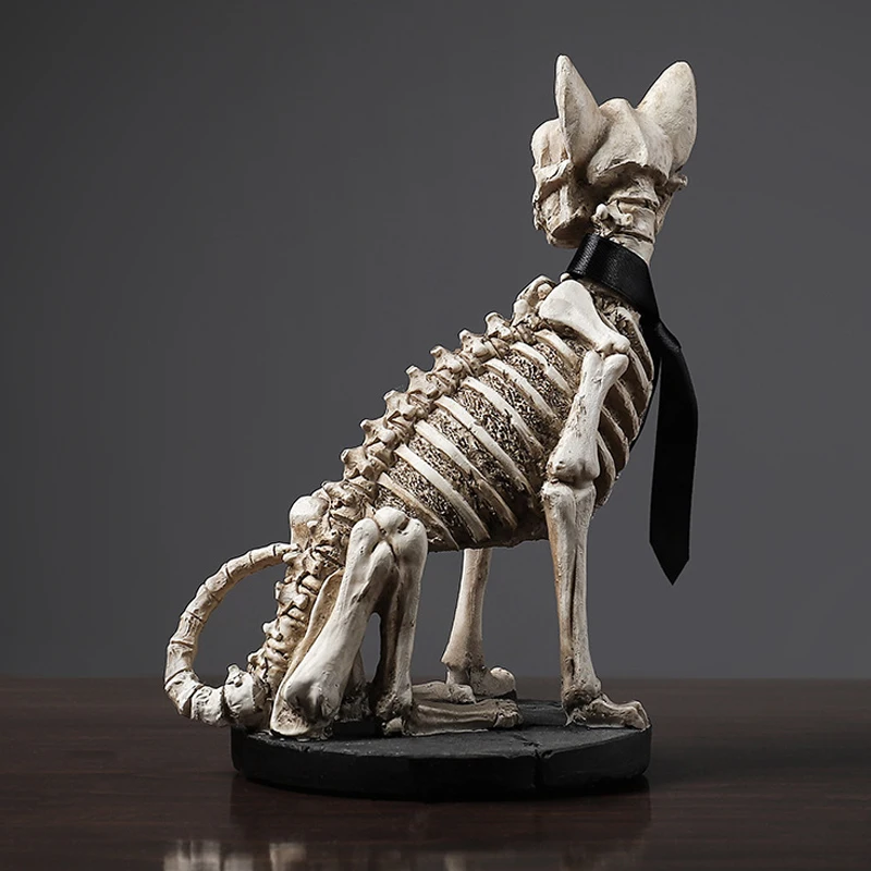 Северная Европа с животными в стиле ретро декор кошка череп голова Скелет