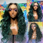 Парики Shumeida Омбре из Зеленых Волос 13*4, парики из человеческих волос на сетке спереди, бразильские человеческие волосы без повреждений, парики из клея для женщин, человеческие волосы