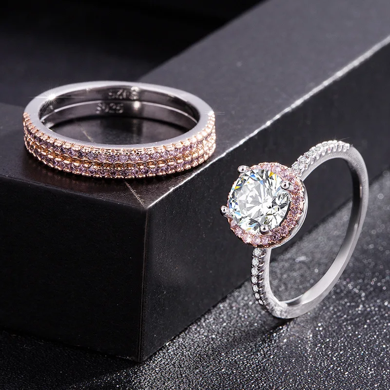 3 шт./компл. из розового золота покрытое кристаллом трехмерное циркониевое